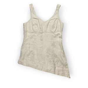 Willi Smith Vintage Asymmetrical Lightweight Linen Tank‎ Blouse Women's Size M